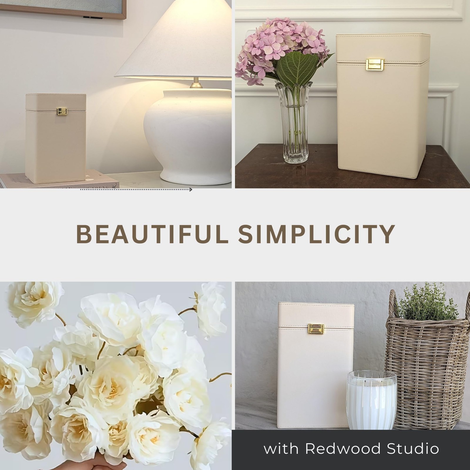Elegant Discrete Memorial Keepsake Box | 200lb Cream Leather Urns for Human A…