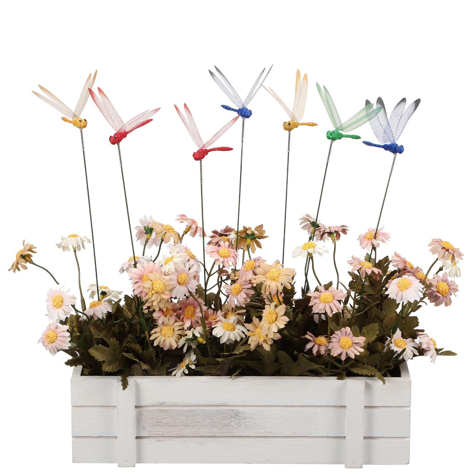 16pcs Simulation Dragonfly Stakes Garden Decor – Landscaping PVC Dragonfly St…