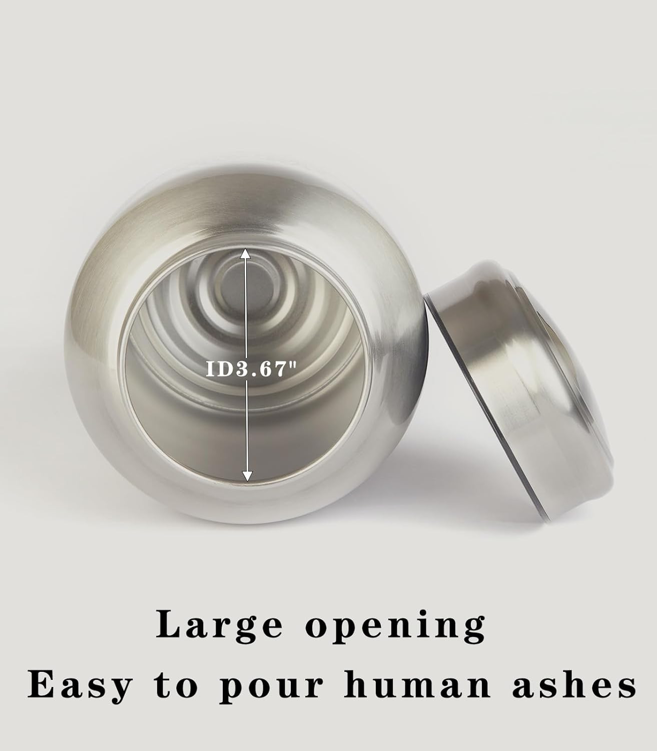 Large Stainless Steel Silver Urn for Ashes Adult Male & Female Cremation Urn for