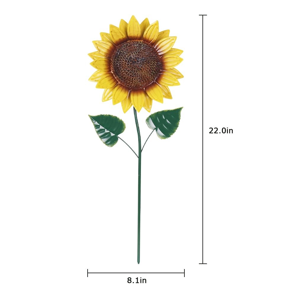 hogardeck Garden Decor for Outside, 2 Pack Sunflower Decorative Garden Stakes…