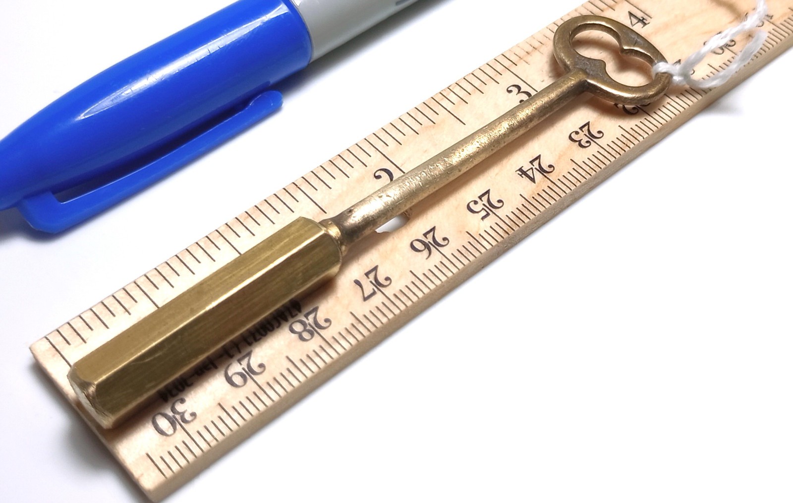 Brass Pocket Skeleton Casket Key / Coffin Key