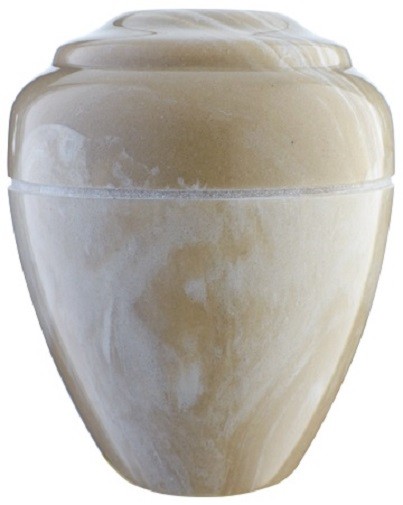 Small/Keepsake 18 Cubic Inch Creme Vase Cultured Marble Cremation Urn for Ashes