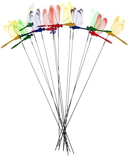 36 Pack 3D Dragonfly Garden Stakes Colorful Outdoor Decor for Patios
