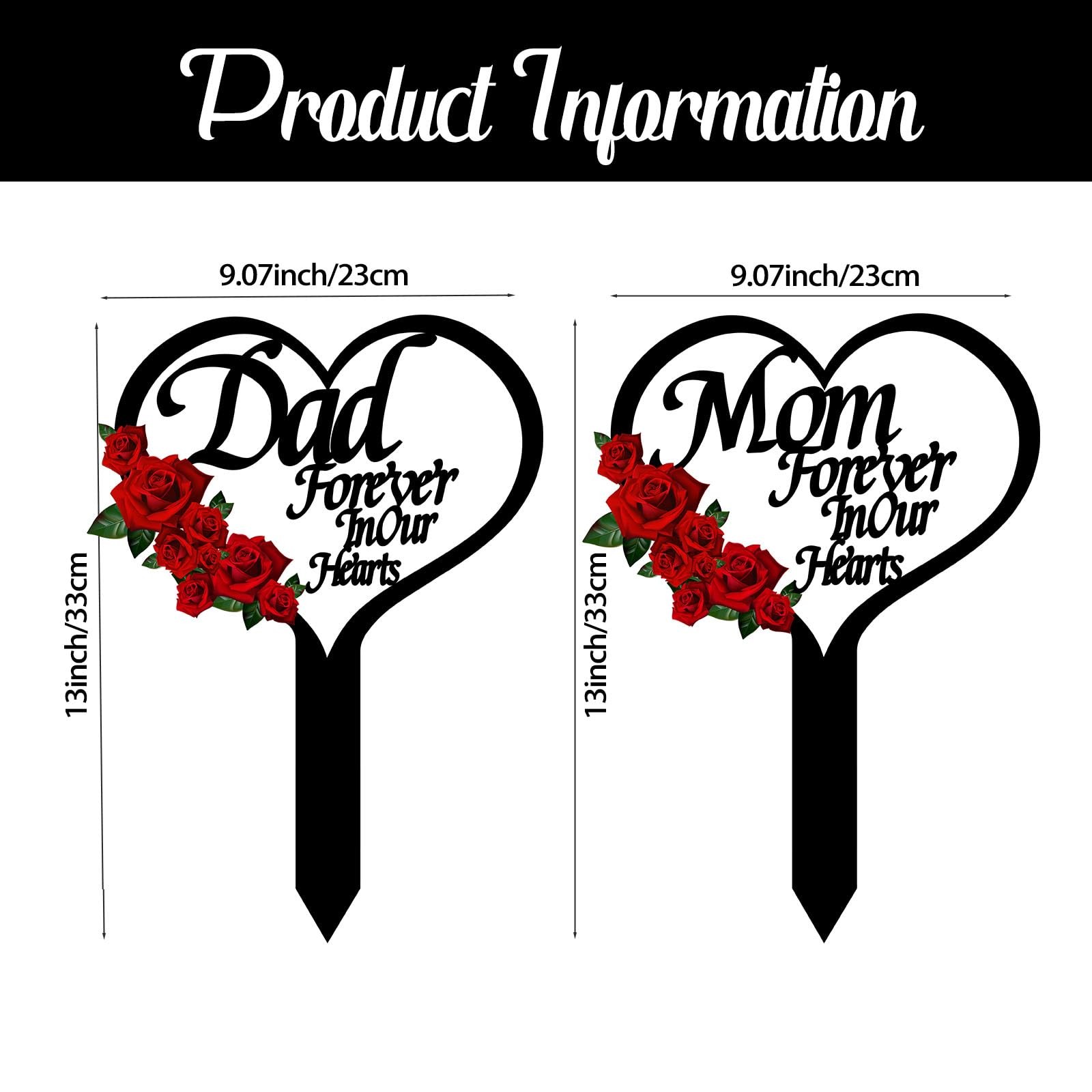 Heart Memorial Grave Marker Stake for Cemetery, Garden, Outdoors Decoration