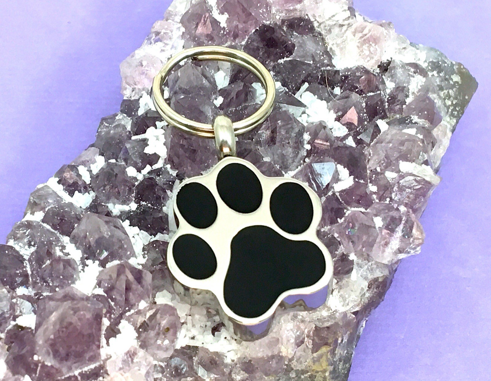 Keyring Urn .5″ Key Chain Pet Cremation Pendant Holds Ashes Dog Cat Paw Print