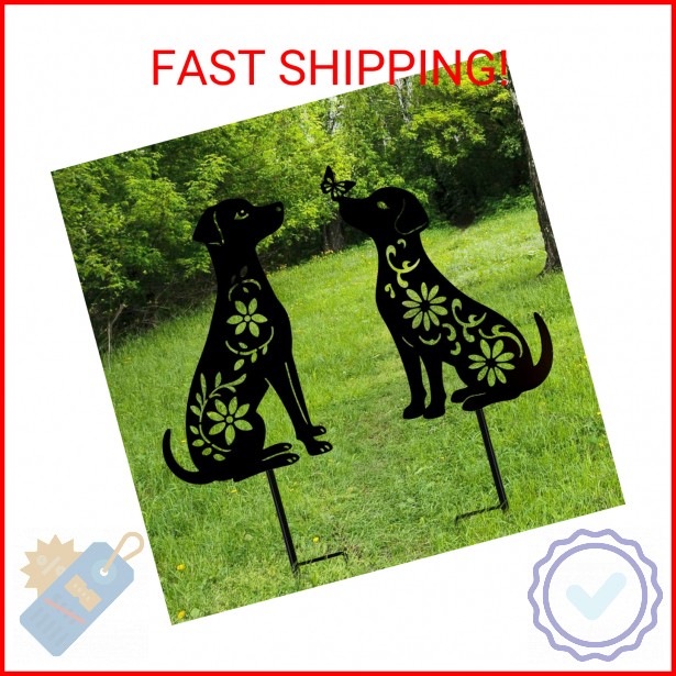 dreamskip Dog Metal Decorative Garden Stakes, Dachshund Unique Gifts for Dog Lov