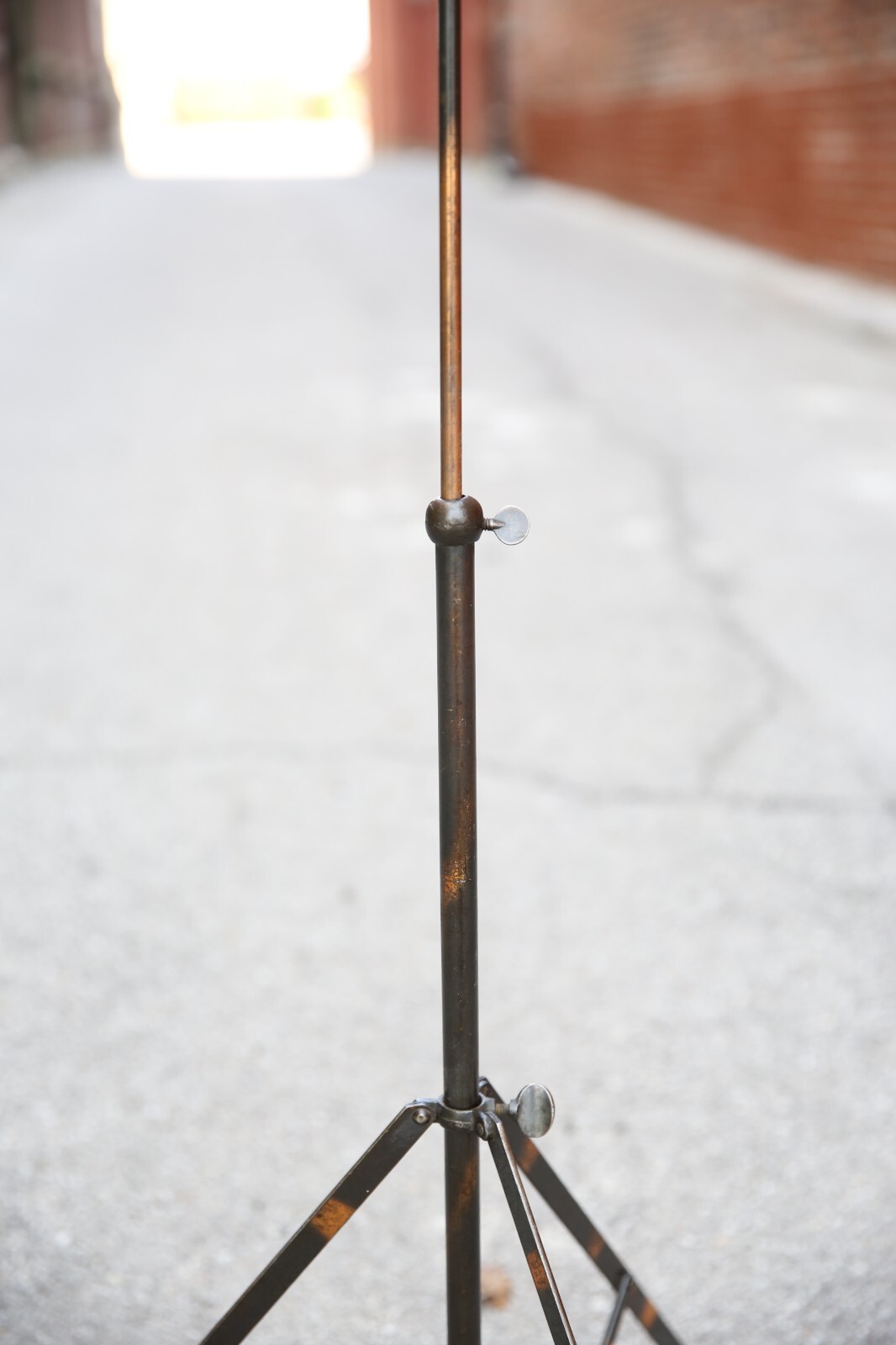 Antique Japanned Flower Arrangement Stand Holder Vintage Tripod Lamp Light Base