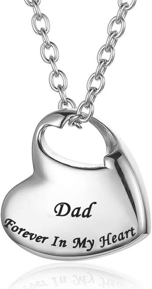 Forever in My Heart Cremation Urn Necklace – Waterproof Stainless Steel Pendant