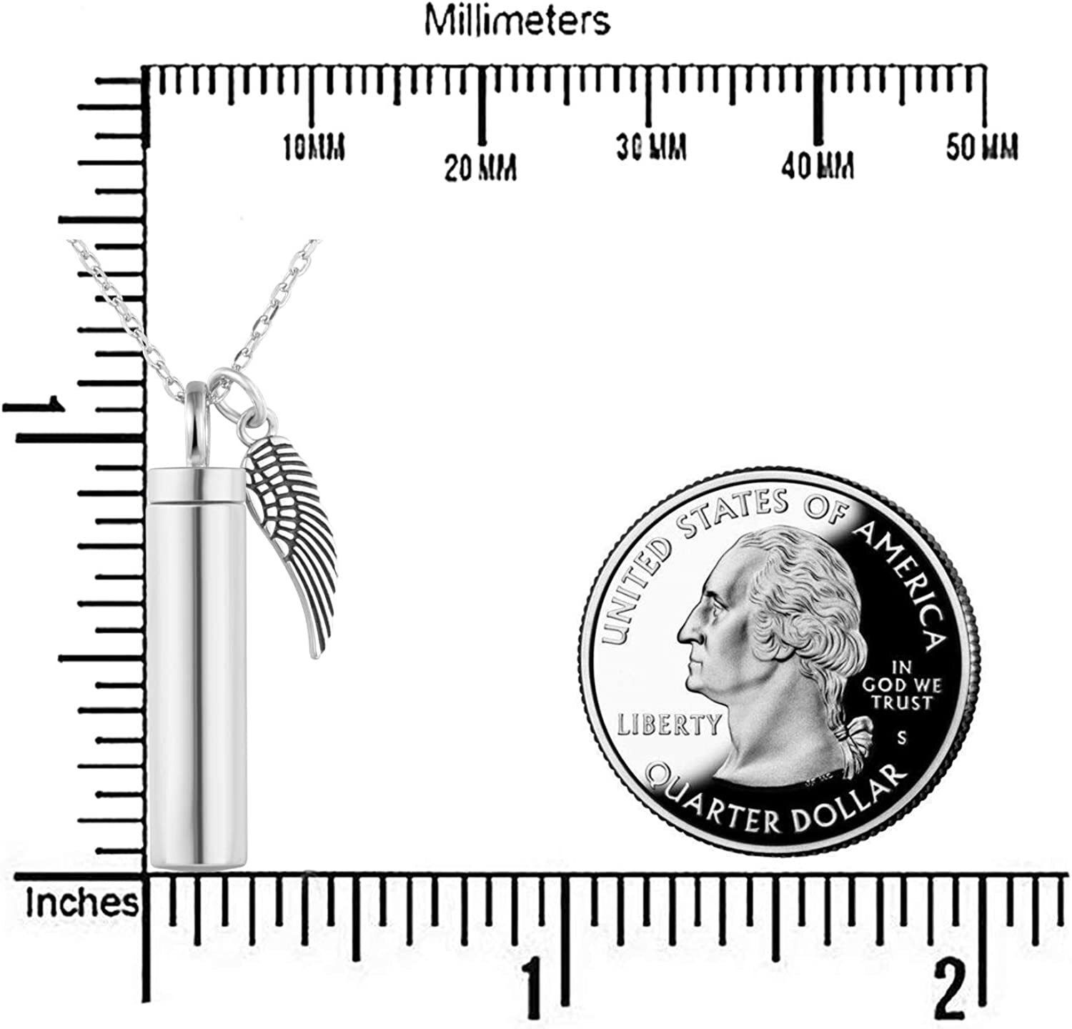 925 Sterling Silver Minimalist Urn Pendant Ash Necklace – Memorial Ashes Keepsak