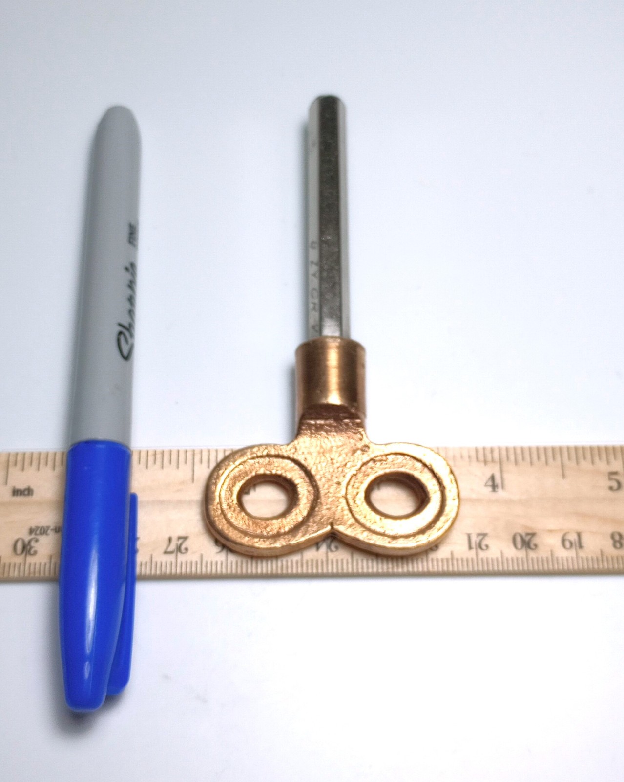 Brass and Steel Pocket Casket Key / Coffin Key