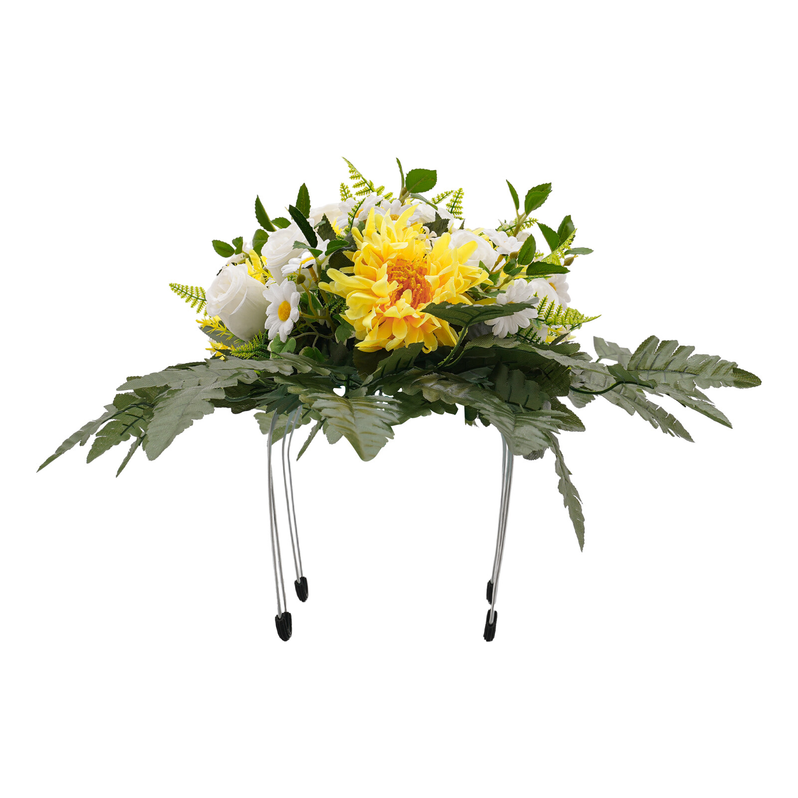 Artificial Wildflower Outdoor Grave Flower Decor,Flower Bud Yellow Chrysanthemum
