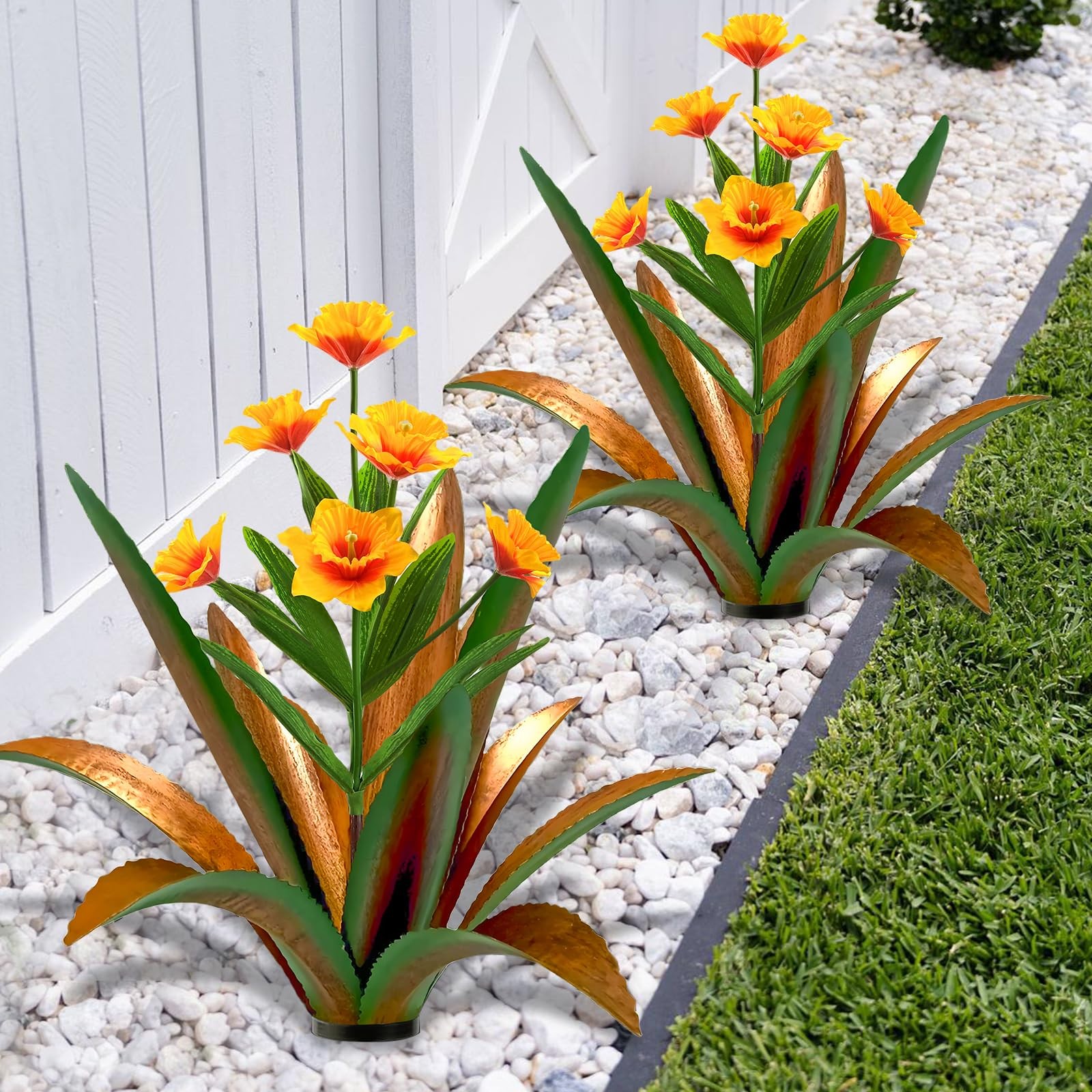 “Metal Agave Plants for Outdoor Decor Garden Art Gift Set 2 Pack”