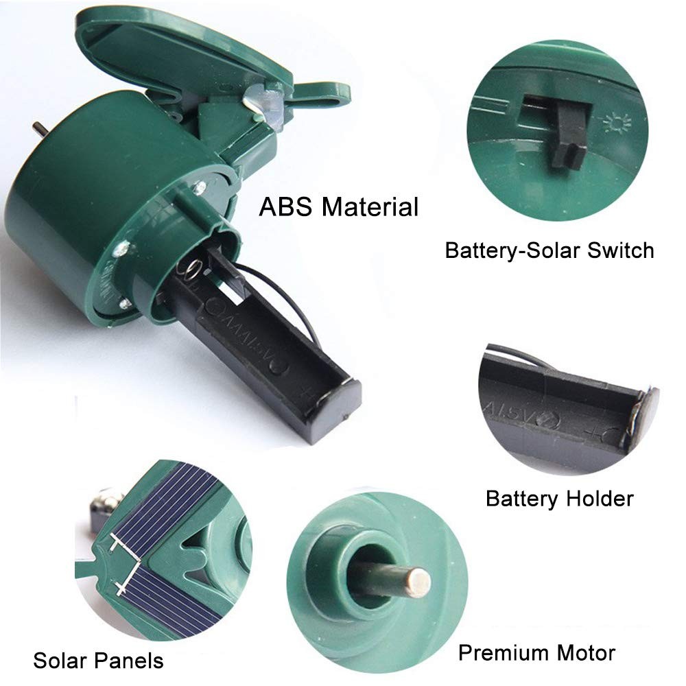 2pcs Solar or Battery Powered Fluttering Hummingbird, Wobble Fluttering Bird