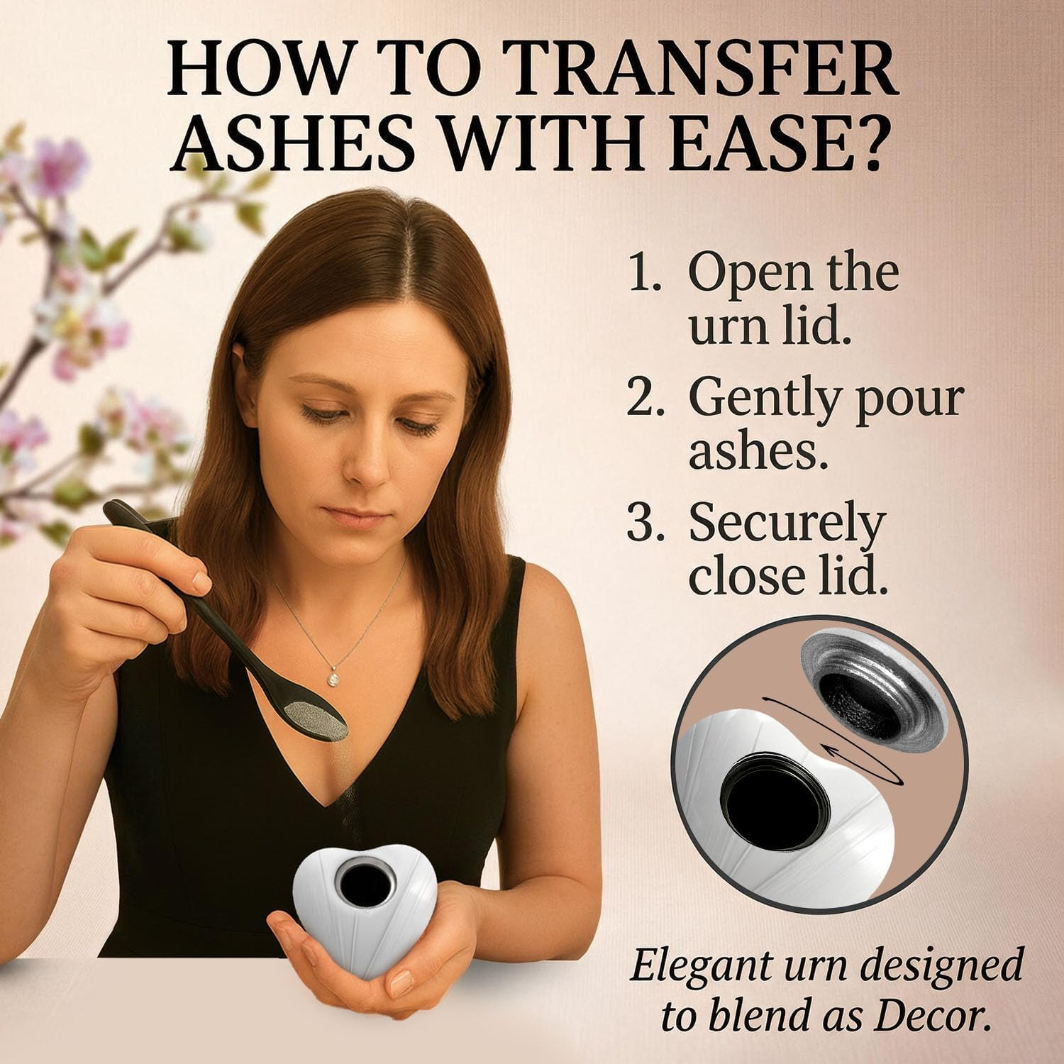 Small Urns for Human Ashes Keepsake – Heart Urn for Men & Women – Mini Urns with