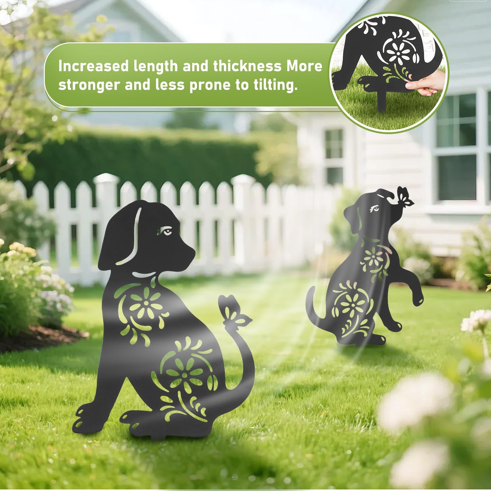 Dog Metal Garden Stakes – Rust Proof Silhouette Yard Decor for Outdoor Spaces