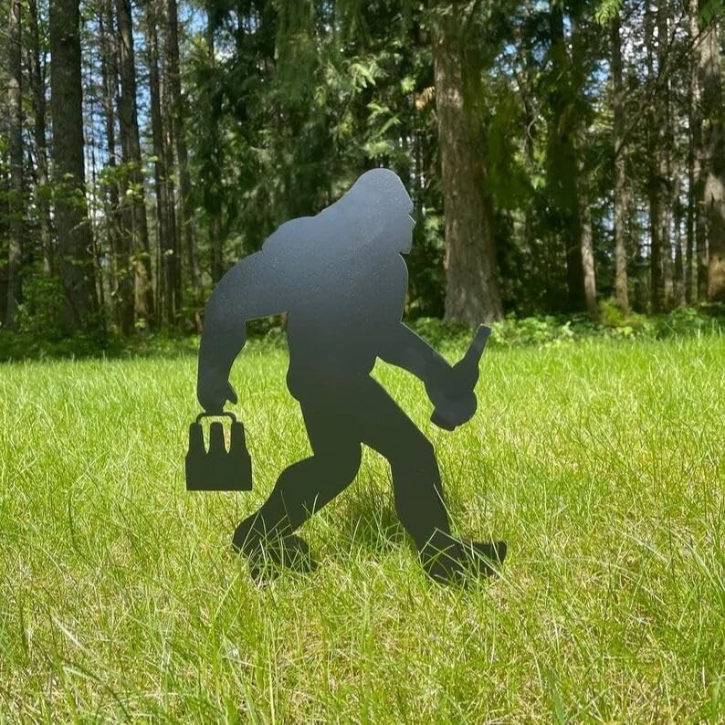 2025 Funny Bigfoot Garden Stake Metal Sign Art Yard Animal Decoration, Variou…
