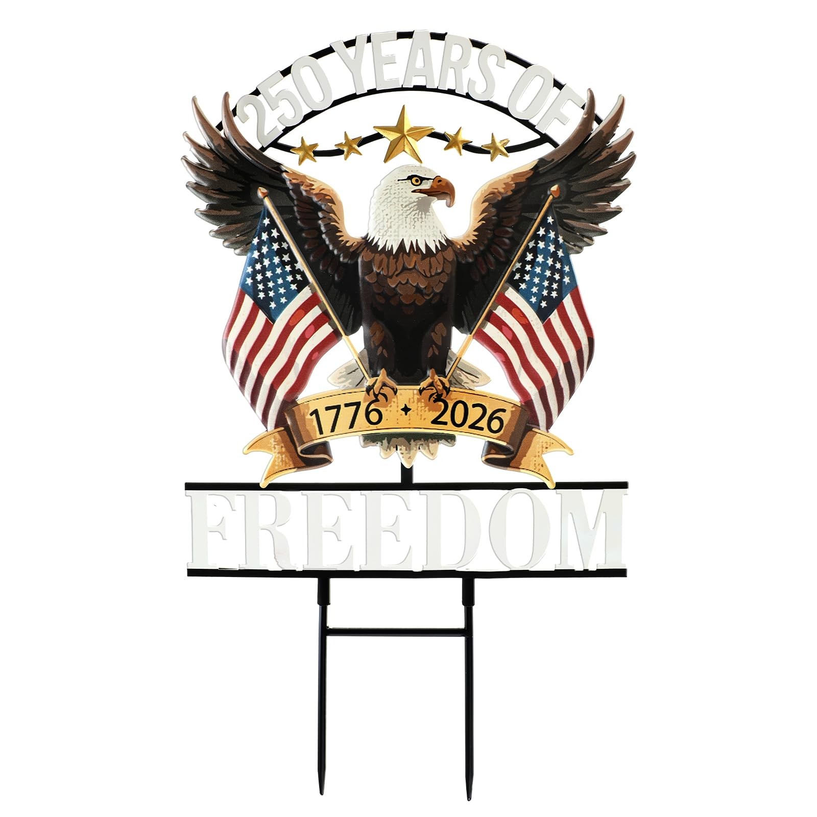 250 Anniversary Garden Stake 4th of July Decorations Outdoor Patriotic Indepe…