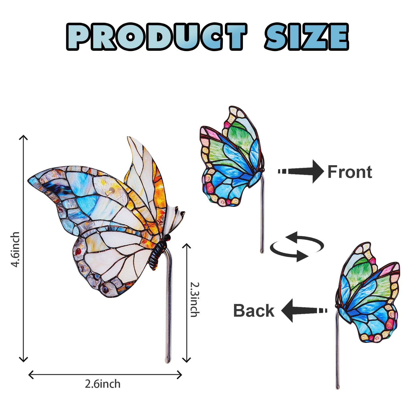 Flower Pot Decoration, 2Pcs Acrylic 2D Butterfly Plant Pot Hugger, 4.6 Inch S…
