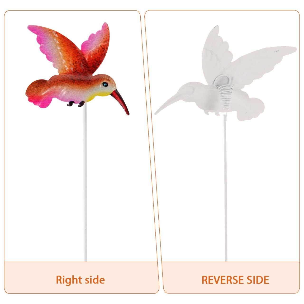 4PCS Iron Hummingbird Stakes, Bird Decorative Garden Stakes Hummingbird Garde…