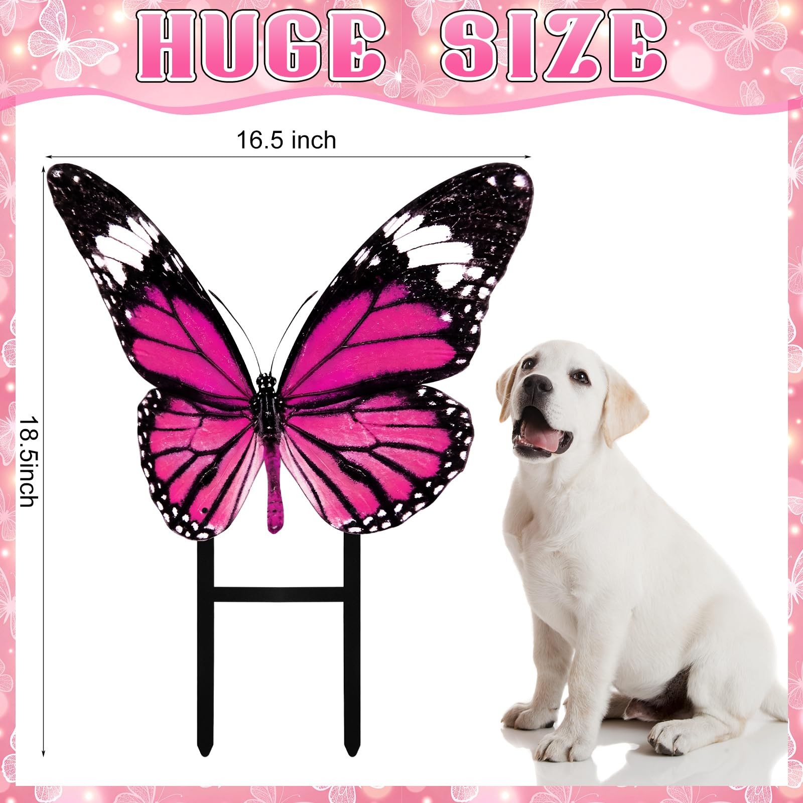 Spring Metal Butterfly Garden Stake – 16.5 Inch Outdoor Decor for Yard