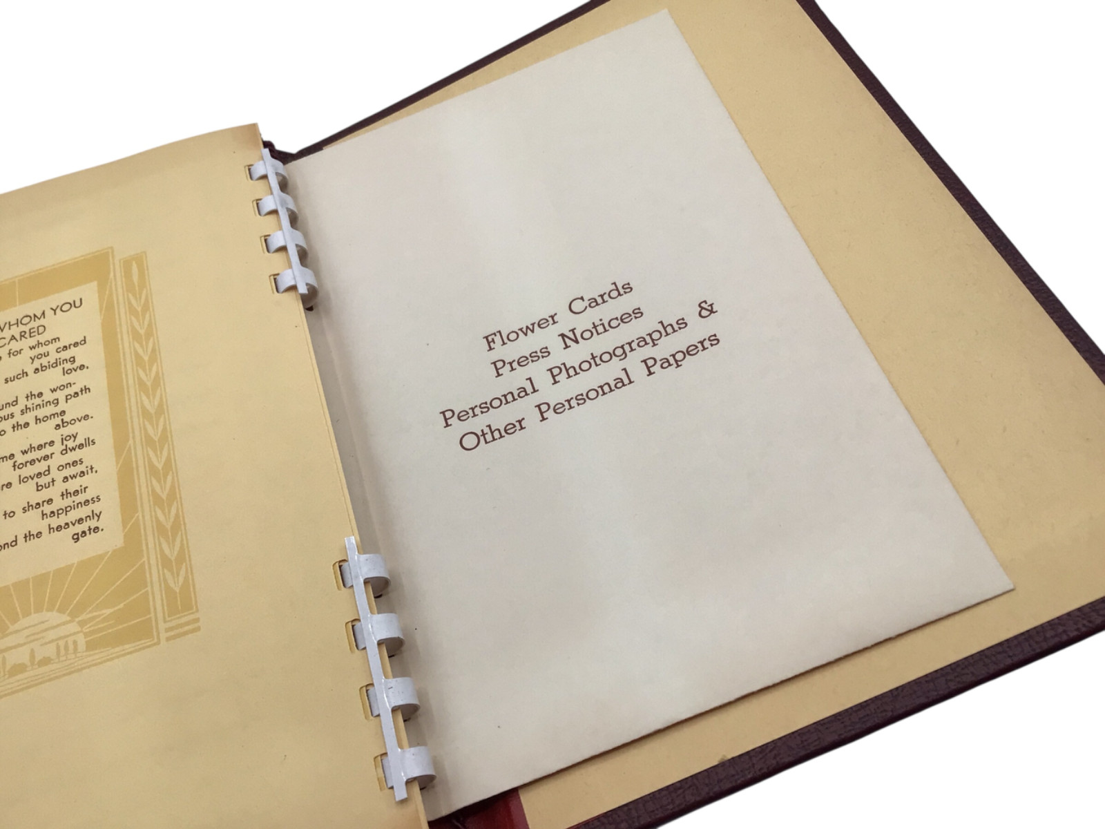 Vintage Funeral Memorial Booklet with Poem “Waiting” Mortuary Keepsake Ephemera