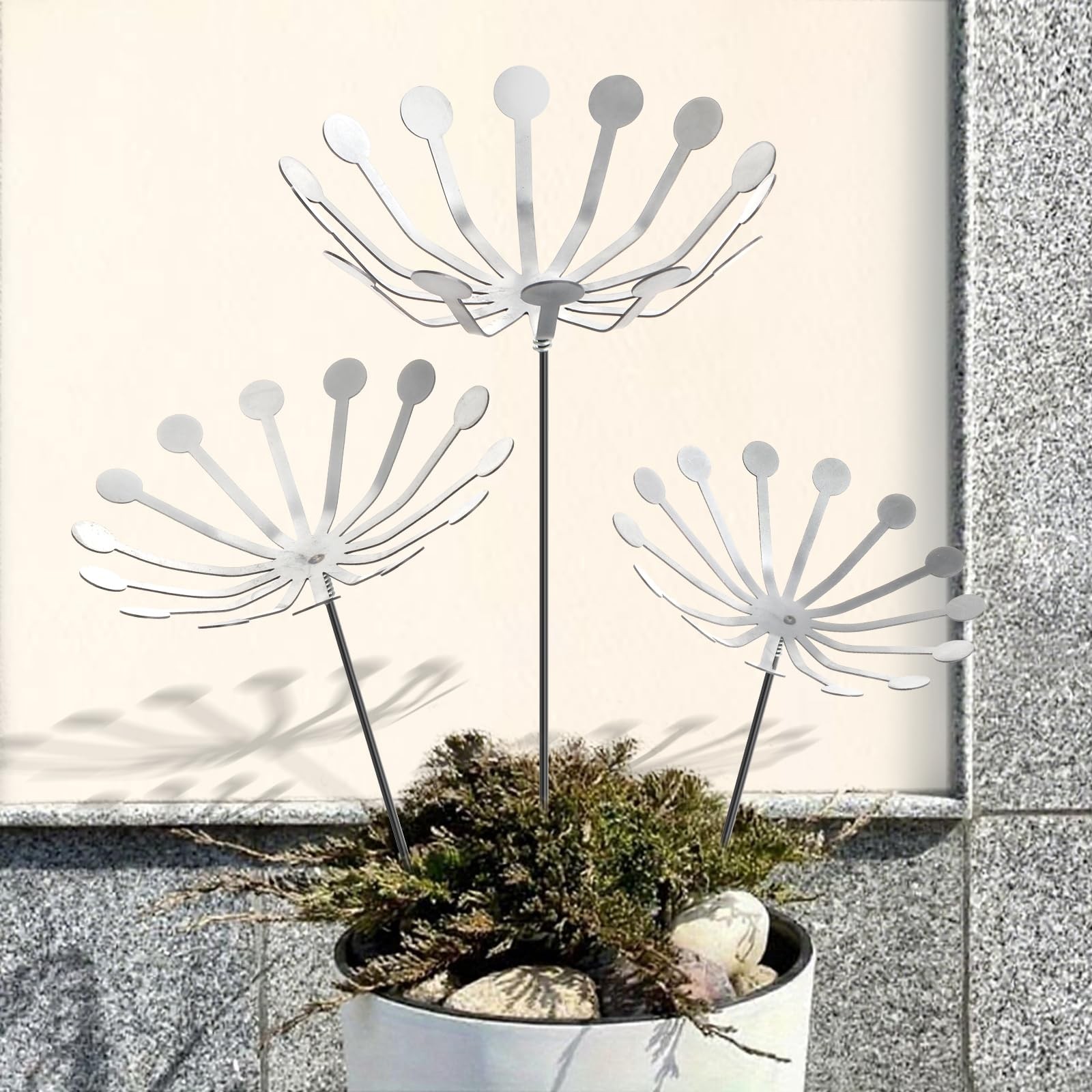 3Pcs Raw Dandelion Creativity Iron Art with Flower Stems Dandelions Garden St…