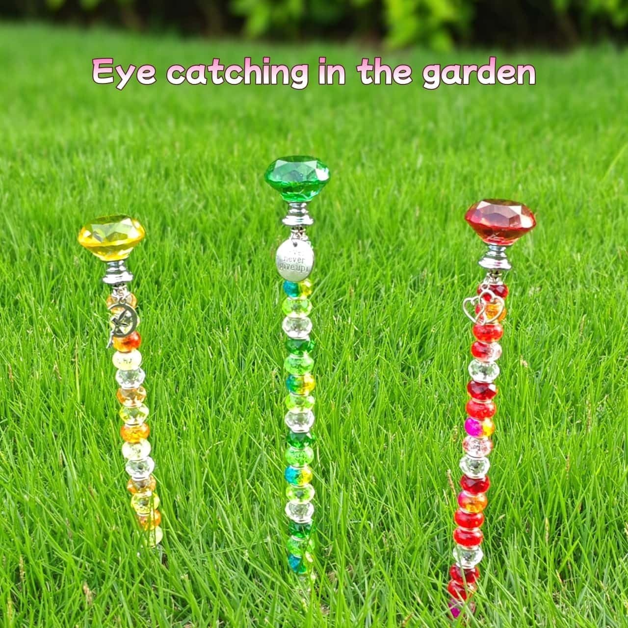 72Pcs Beaded Garden Stakes Kit DIY Fairy Wand Garden Stake Beads Kit Fairy