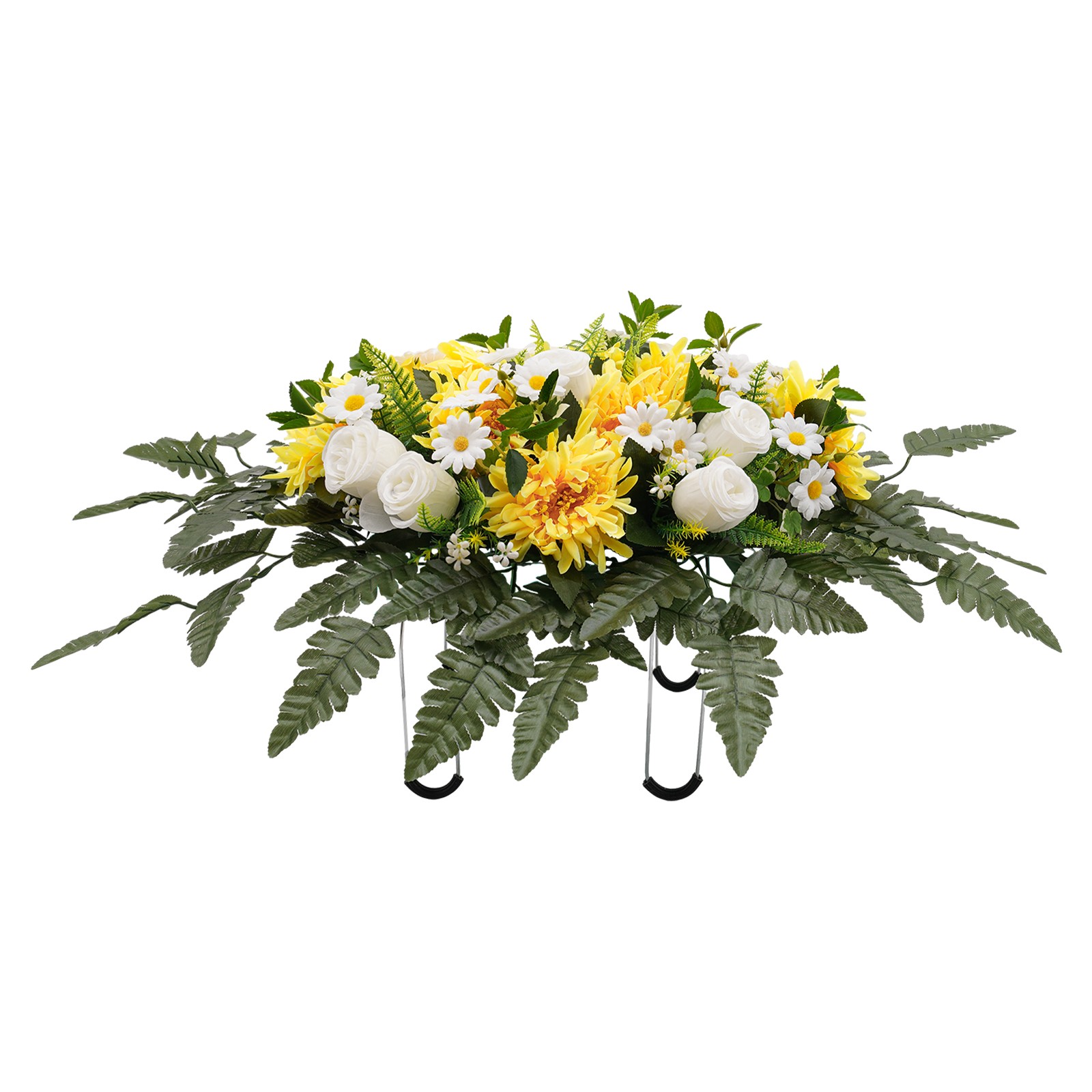 Artificial Wildflower Outdoor Grave Flower Decor,Flower Bud Yellow Chrysanthemum