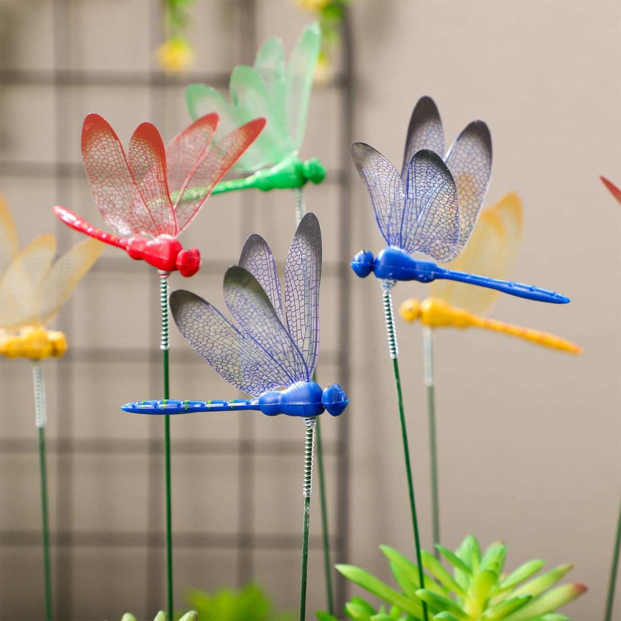 16 Pcs Dragonfly Garden Stakes, 3D Decorative Dragonflies Garden Decorations …