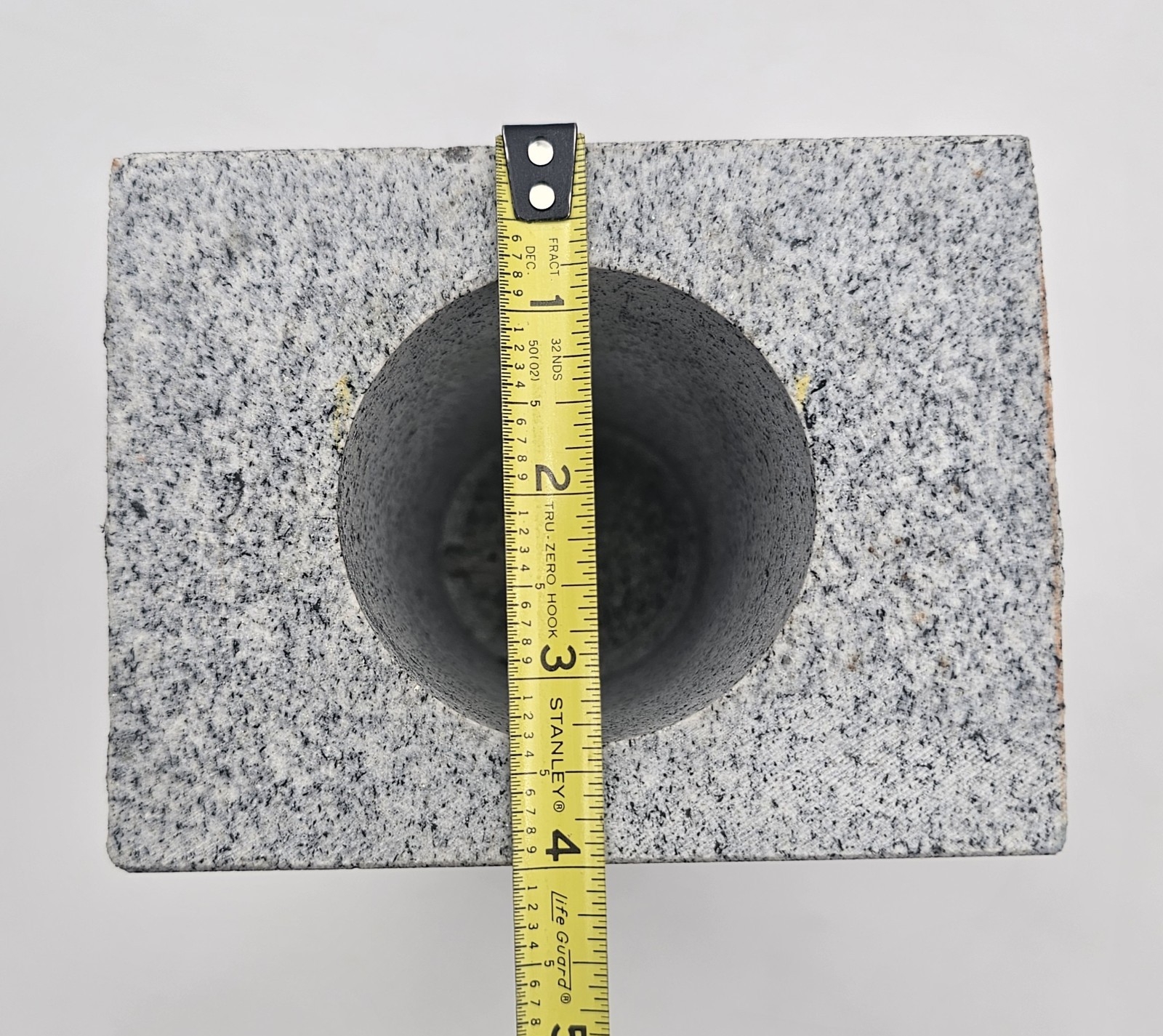 Granite Memorial Vase Tapered Gray Shiney Speckled Edged Cemetery 9″×5.25″×4″