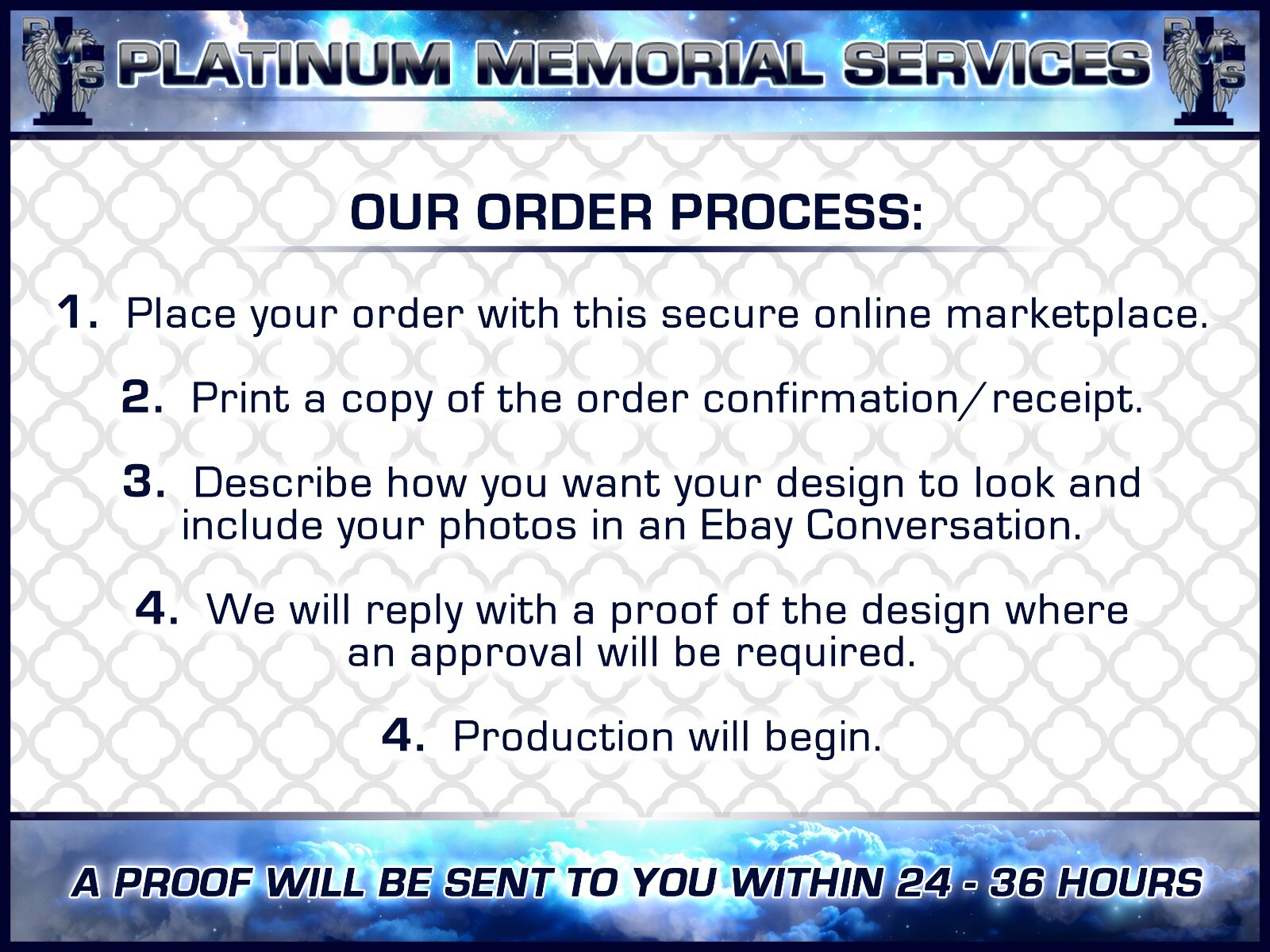 Custom Large Temporary Placard Headstone
