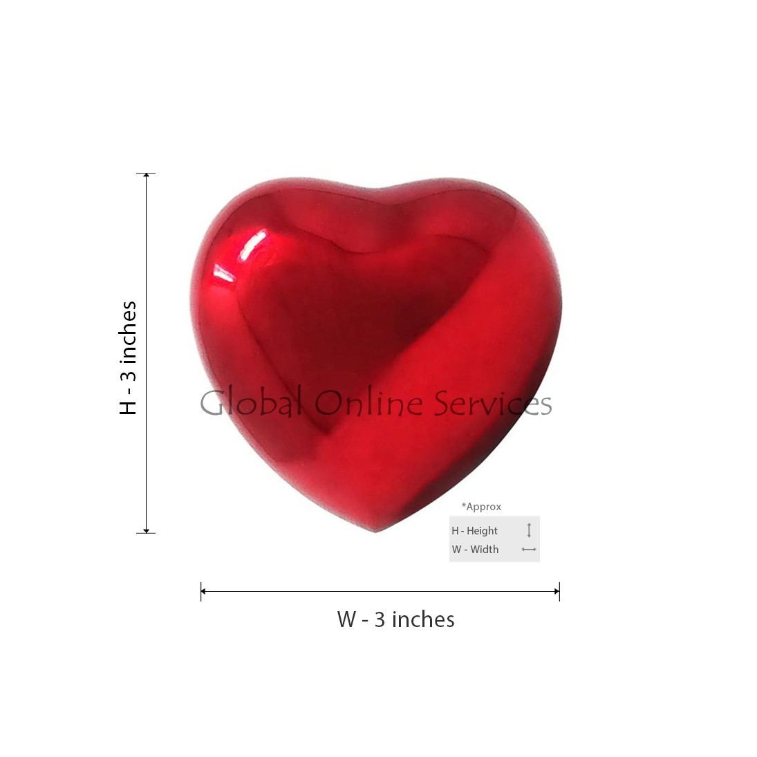 Classic Red Heart Keepsake Urn for Ashes, Memorial heart keepsake