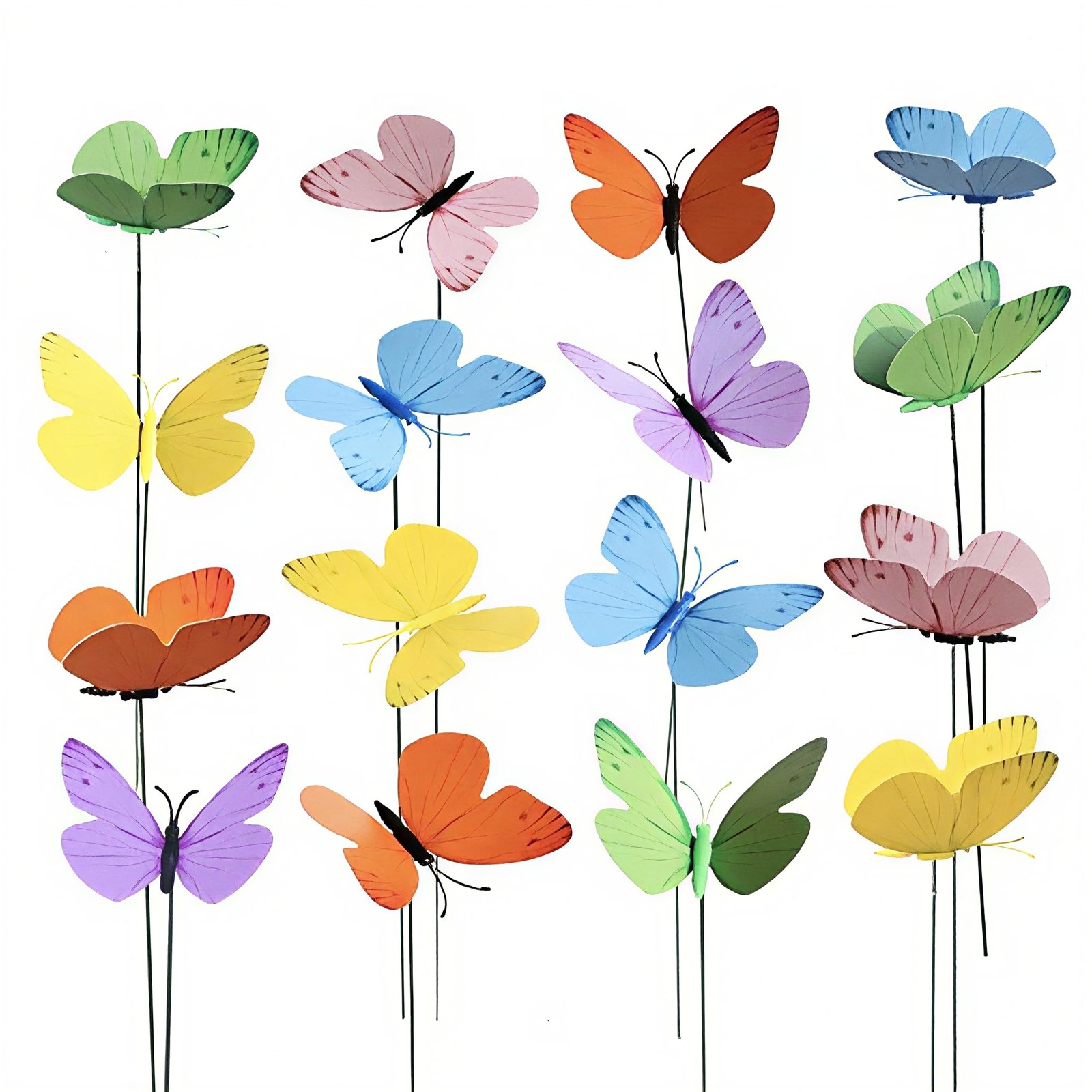 24PCS Butterfly Garden Stakes Waterproof Outdoor Yard Art for Flower Beds