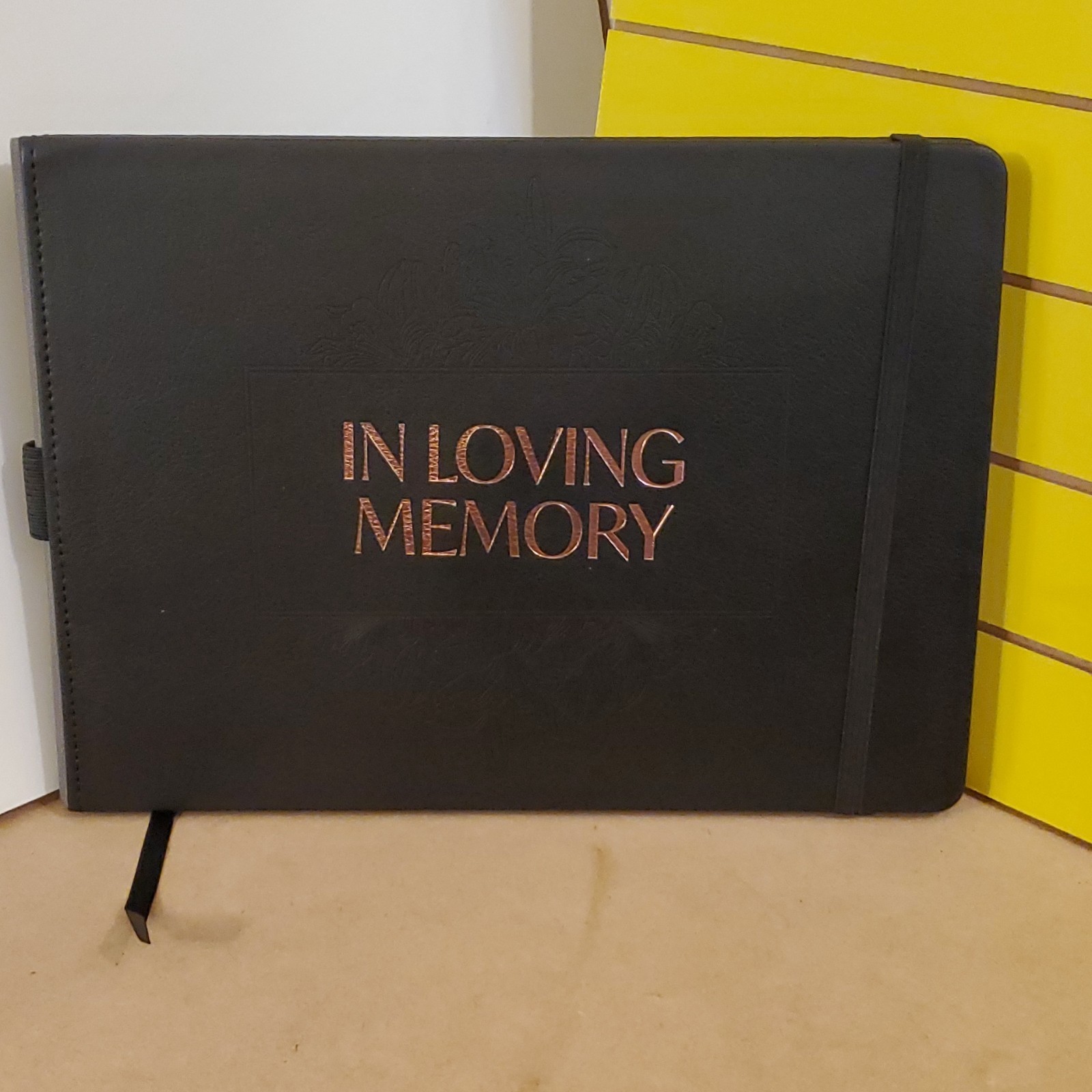 Skyline In Loving Memory Memorial Book Funeral Guest Book Black