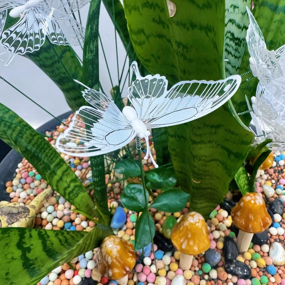 3D Butterfly Garden Stake Decor,10″ PVC Butterfly Garden Decor for Outside,Sh…