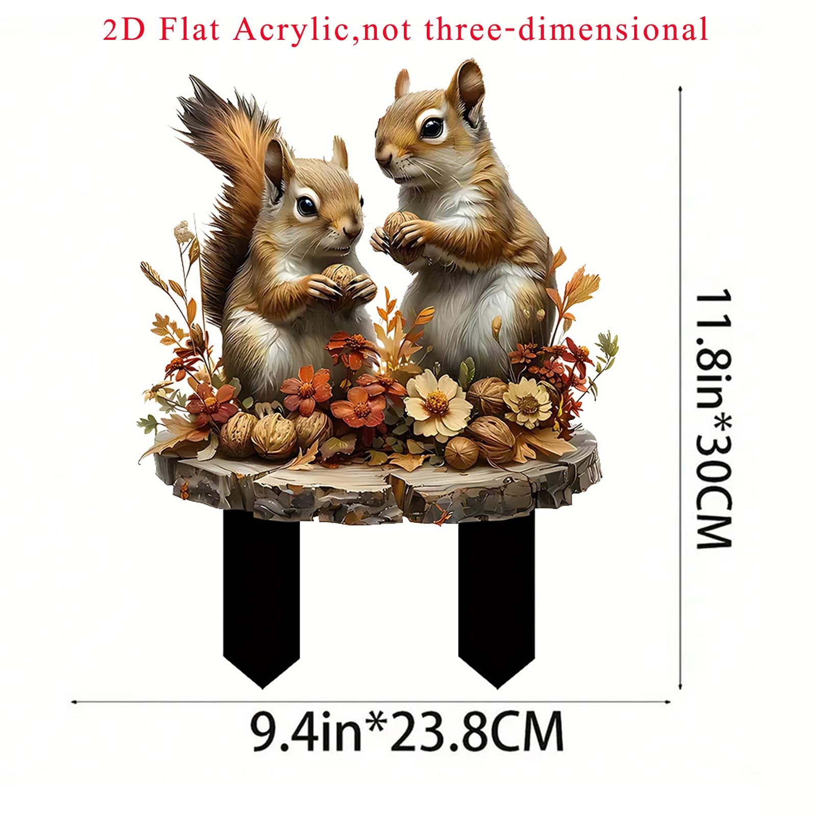 Garden Stake Decor, Acrylic 2D Flat Cute Animal Statue, Fairy Sculptures Orna…