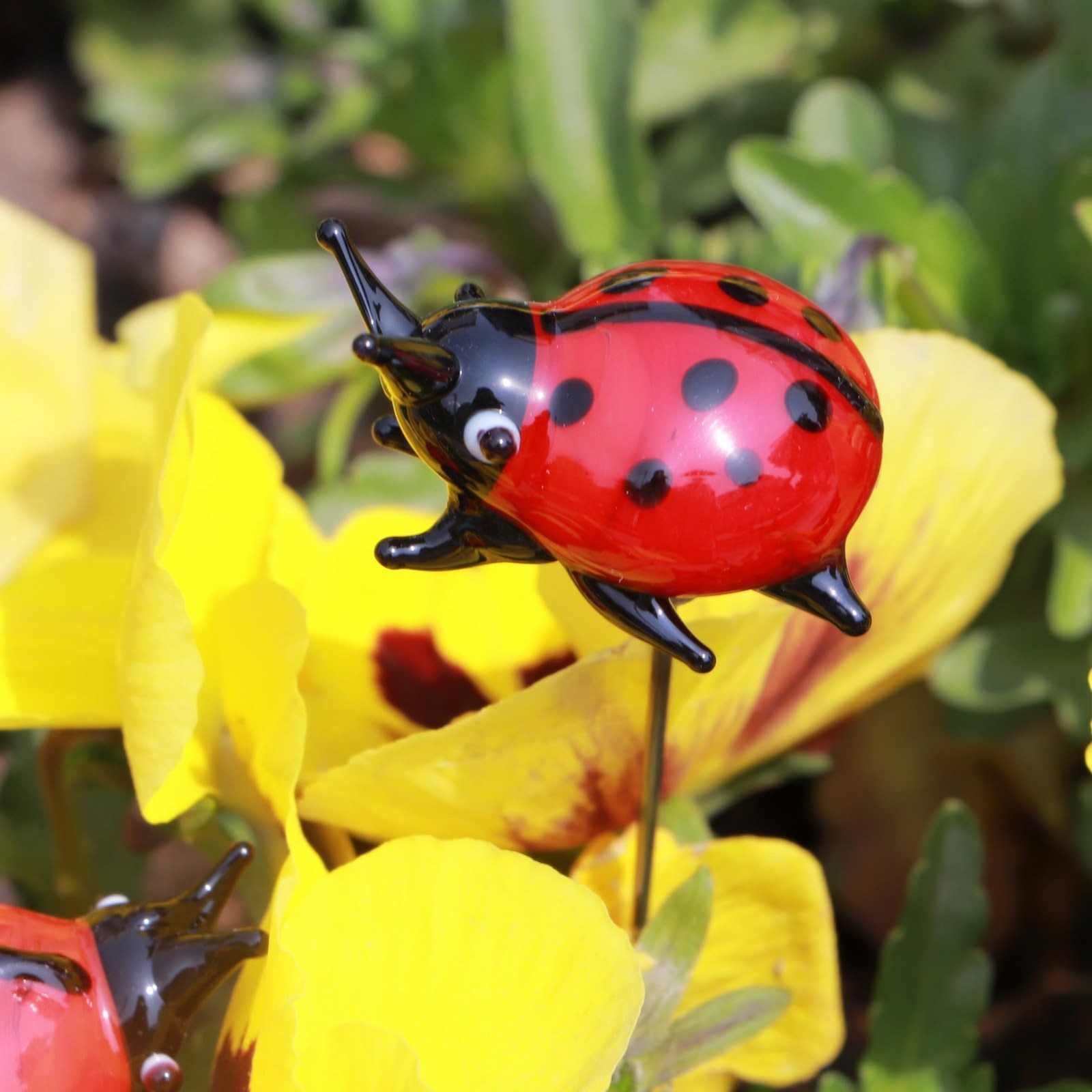 Crystal Insect Glass Ladybird Outdoor Decor Garden Stakes Hand-Blown Artifici…