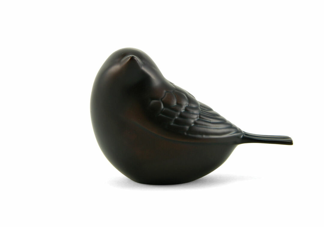 Solid Brass Antique Bronze Songbird Keepsake Funeral Cremation Urn for ashes