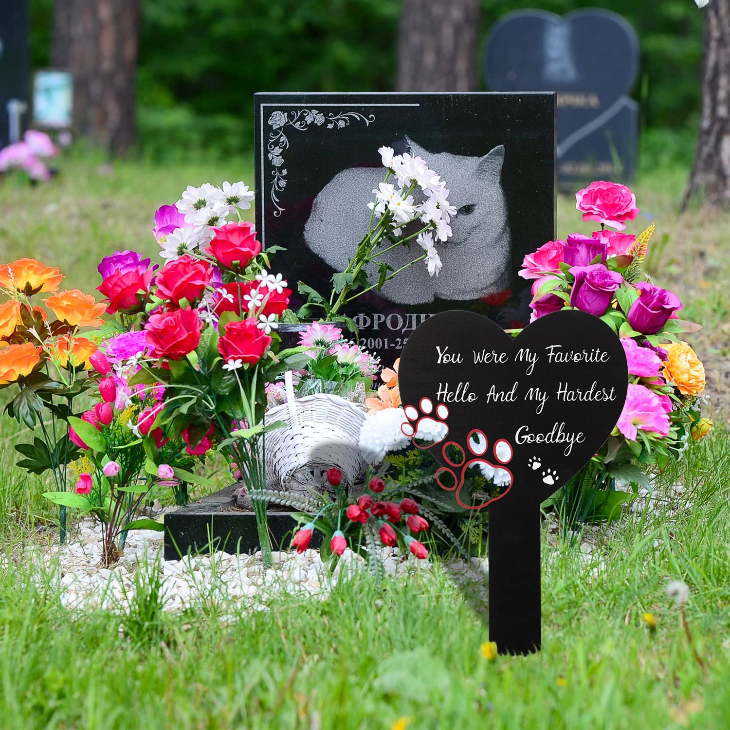 Pet Memorial Graves Markers for Dogs Cats, Pet Cemetery Headstones Decoration…