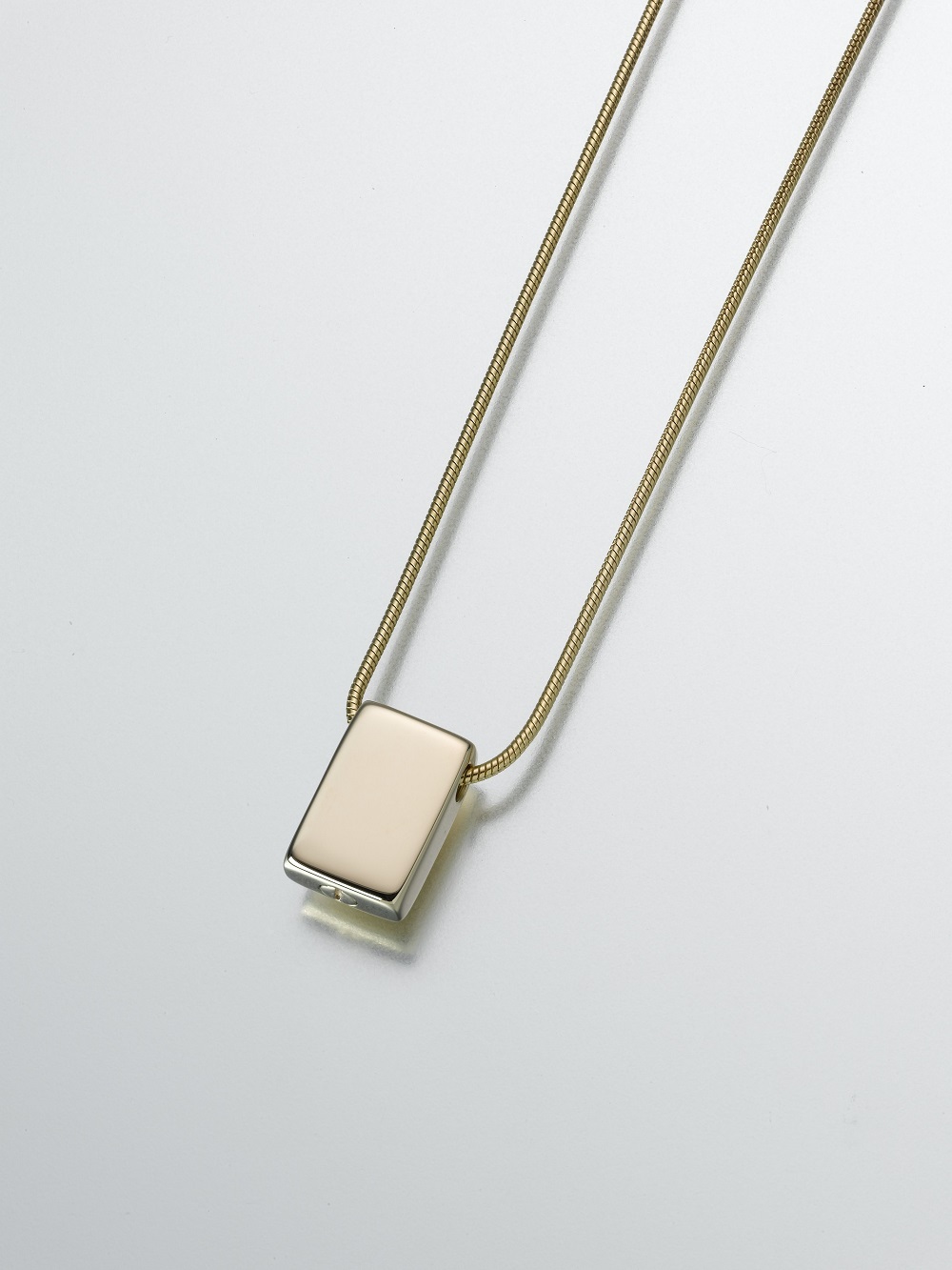 Gold Vermeil Slide Rectangle Memorial Jewelry Pendant Funeral Cremation Urn