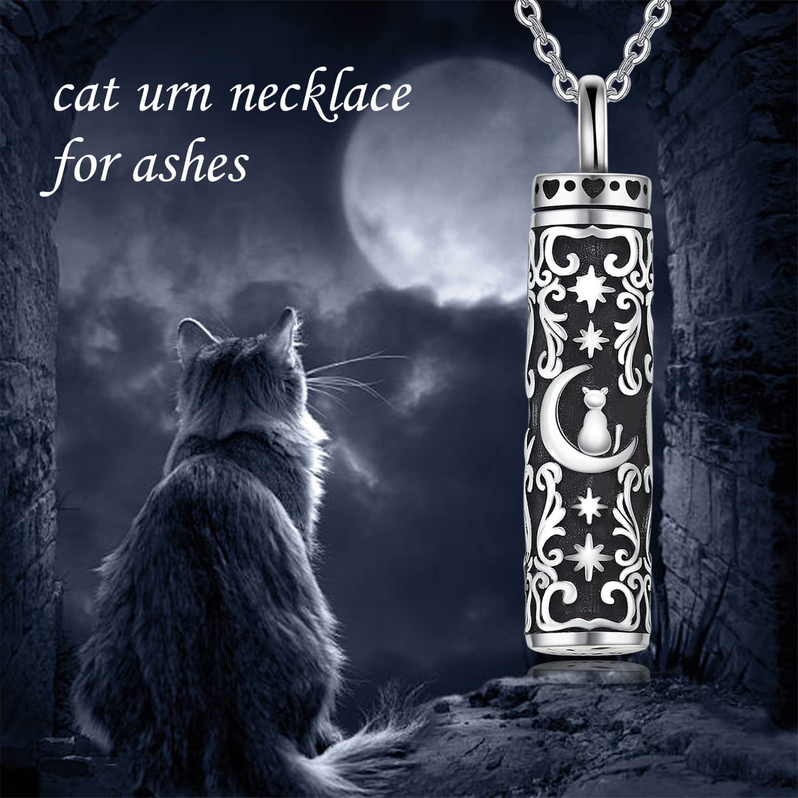 Pet Cremation Urn Necklace for Ashes – 925 Sterling Silver Keepsake Jewelry for