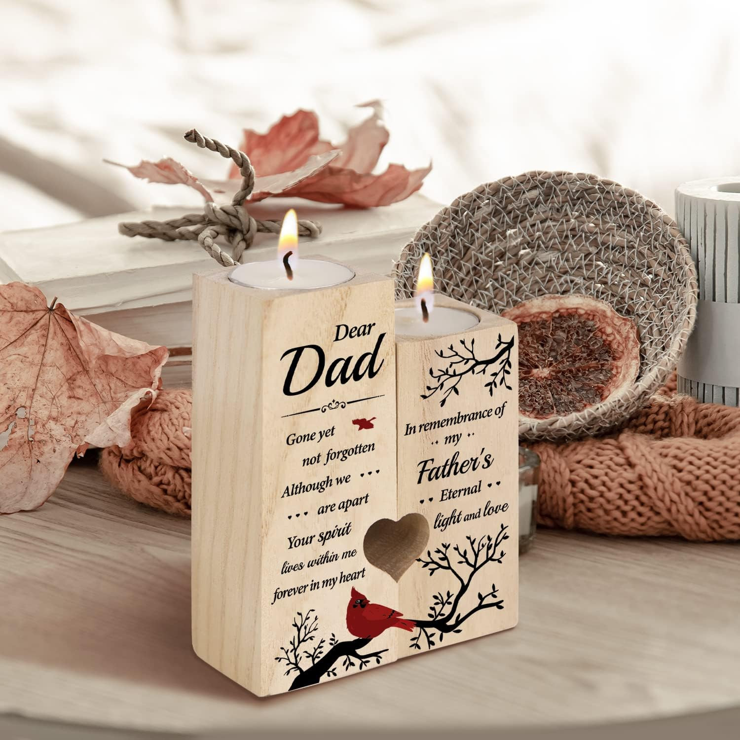 Memorial Gift – Memorial Candlestick Gifts for Loss of Father – Sympathy Gift fo