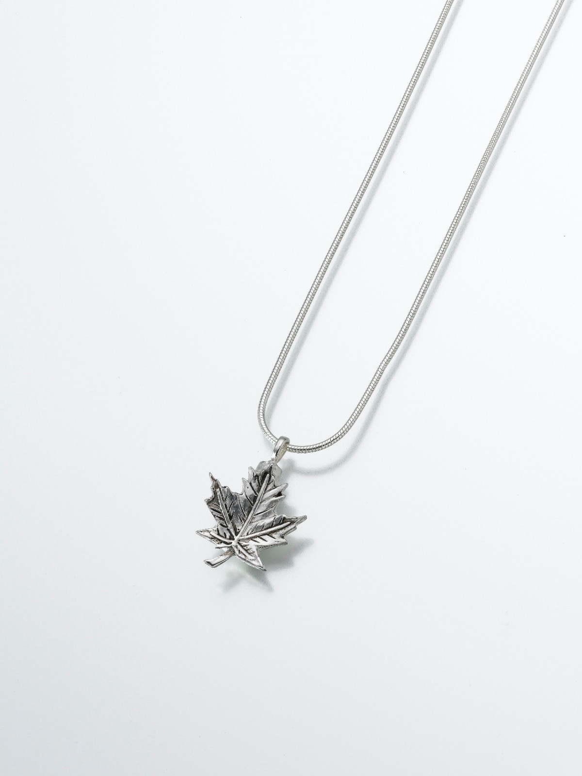 Gold Vermeil Maple Leaf Memorial Jewelry Pendant Funeral Cremation Urn