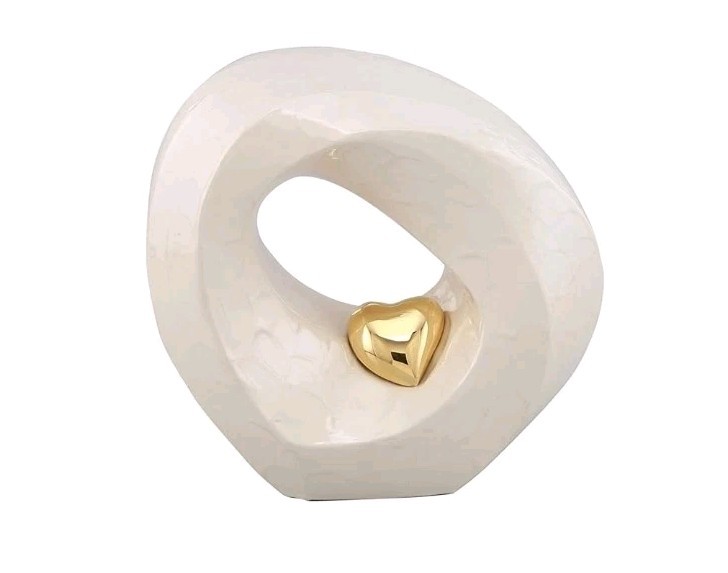 Passage of Heaven Adult Cremation Urn • 220lb Limit • White With Golden Heart