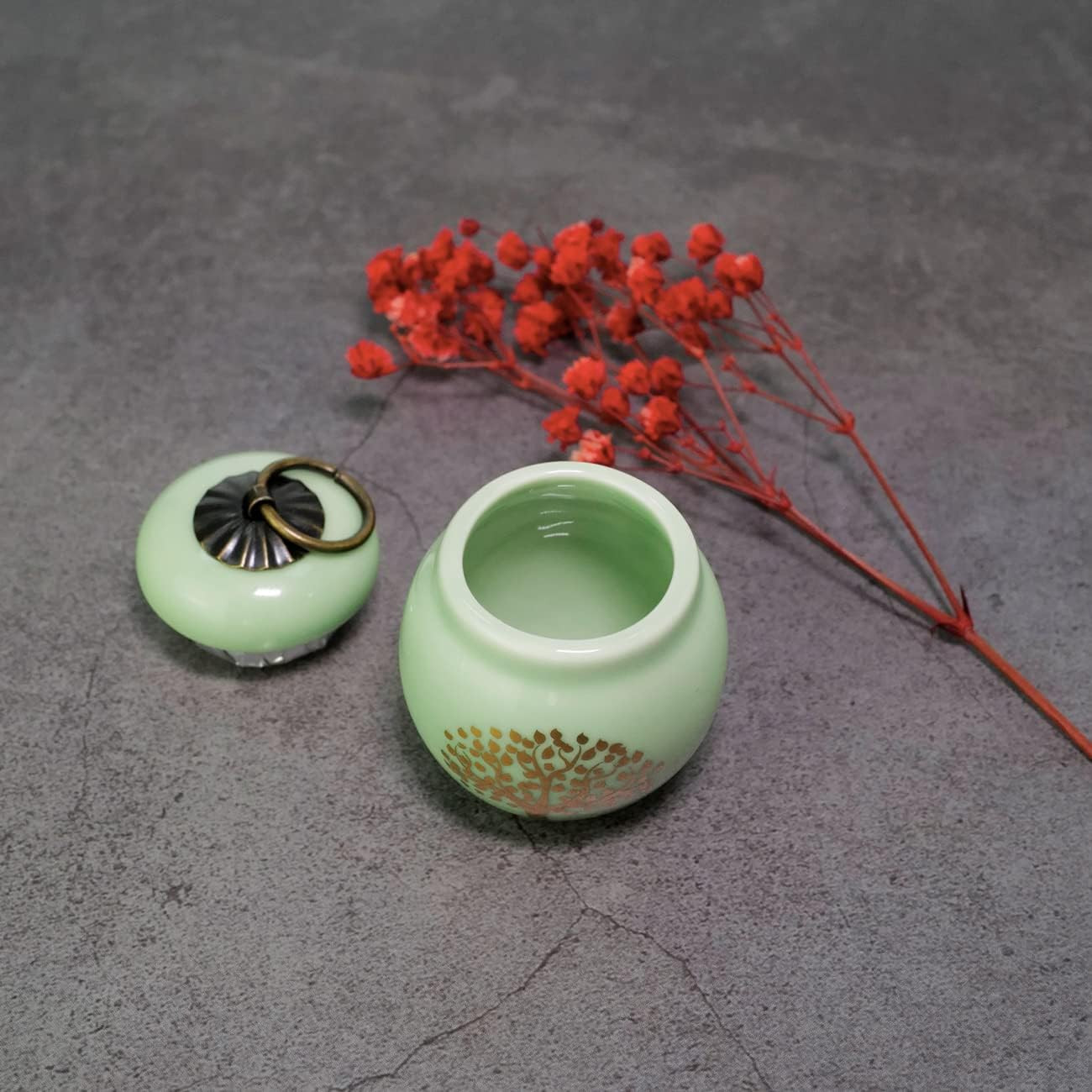 4 Pack Small Ceramic Keepsake Urns for Human Ashes, Tree of Life Pattern | Inclu