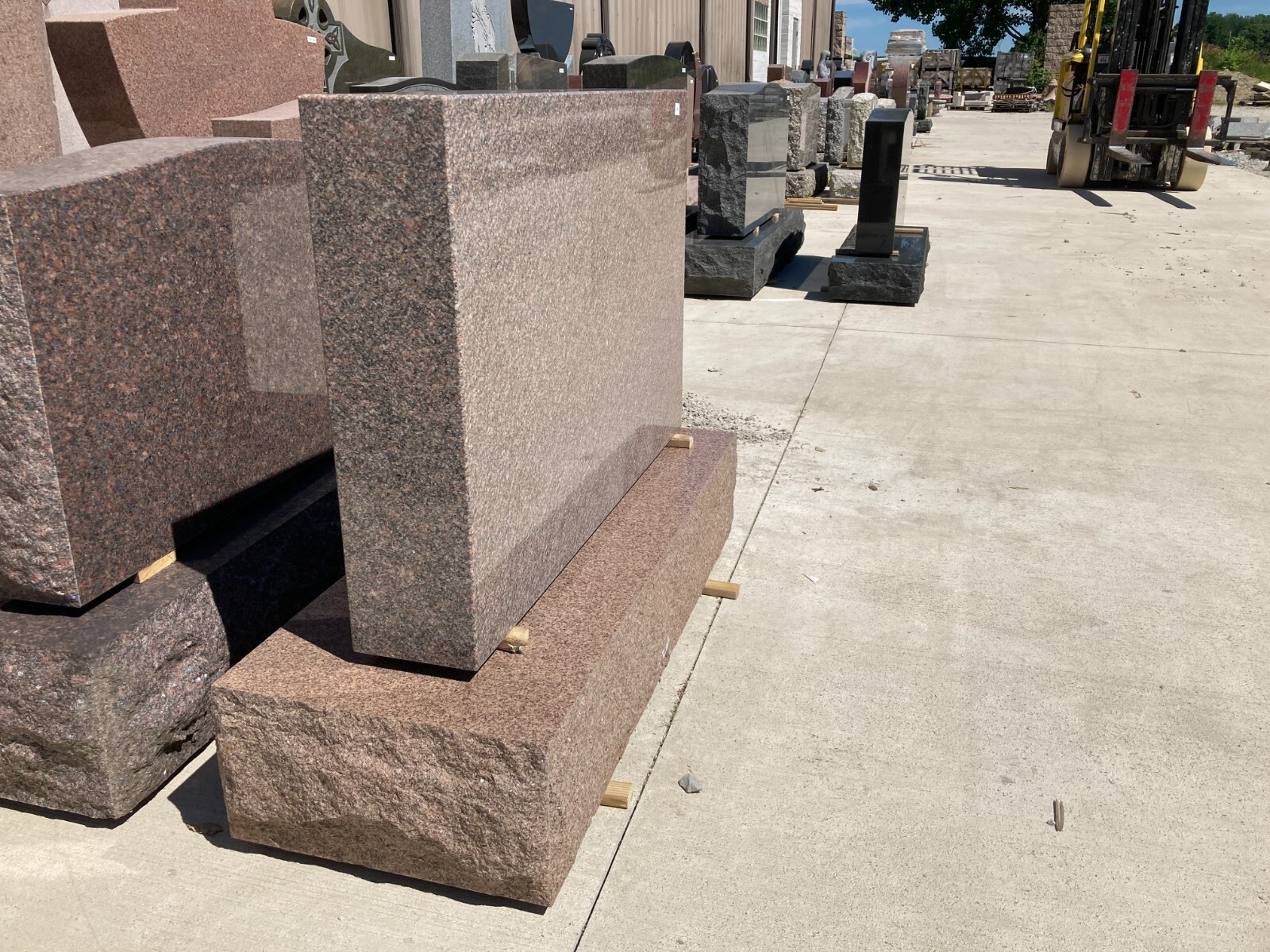 Dark Brown and Light Brown Rectangular Monument (37x24x6) Granite MN-57B
