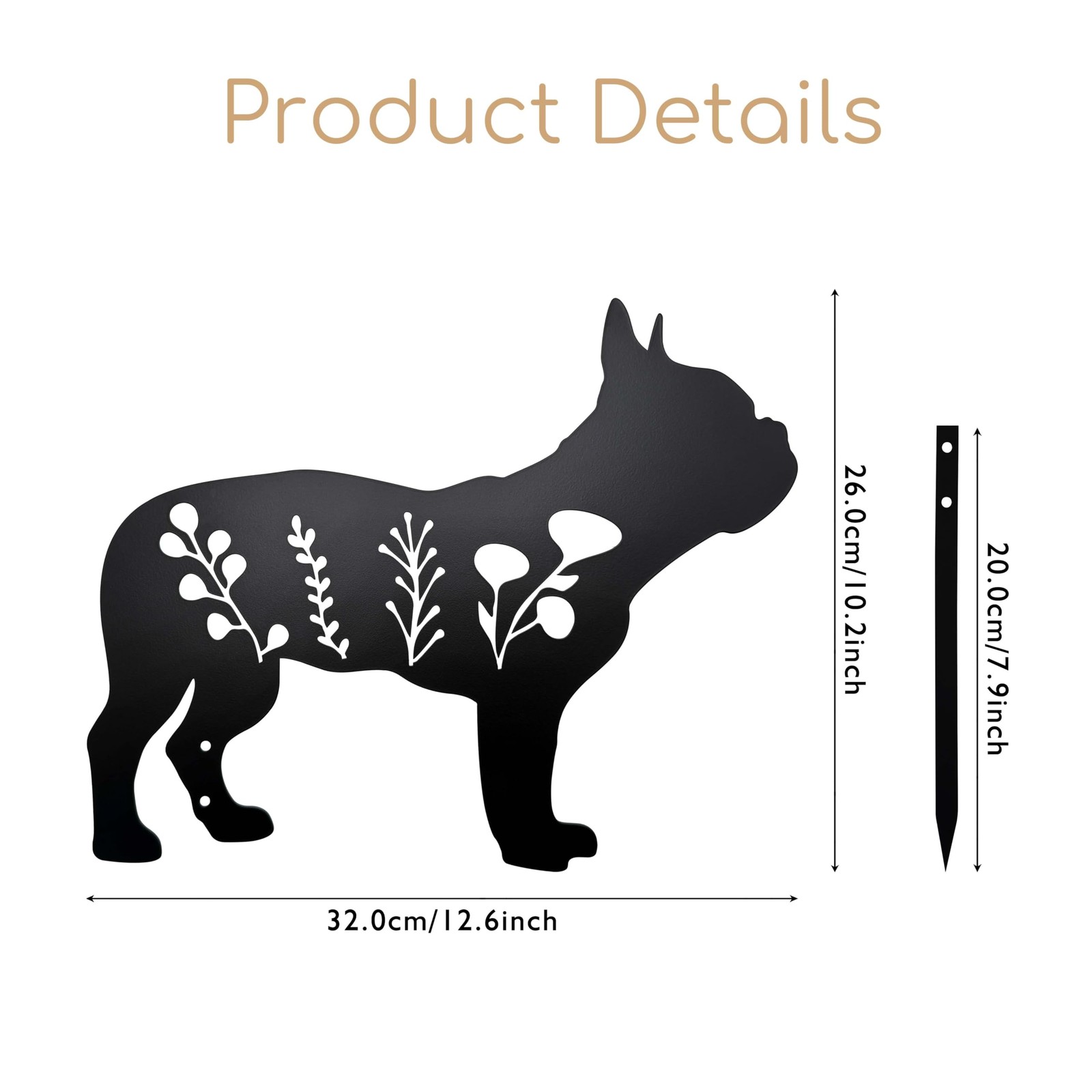 Dog Garden Stake – Unique Gift for Dog Lovers, Black Metal Outdoor Decor, Dur…