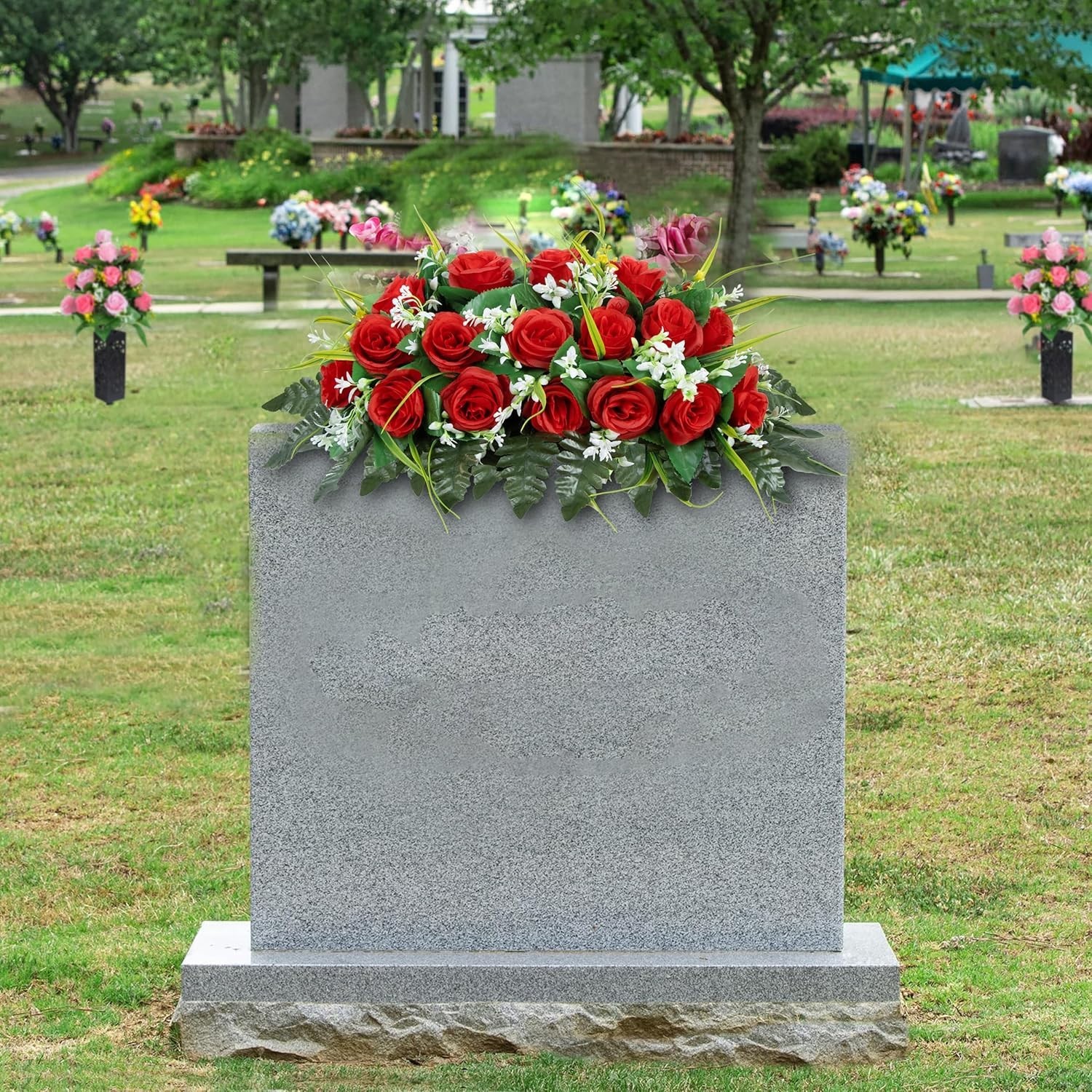 Cemetery Headstone Flower Saddle – Artificial Ceme