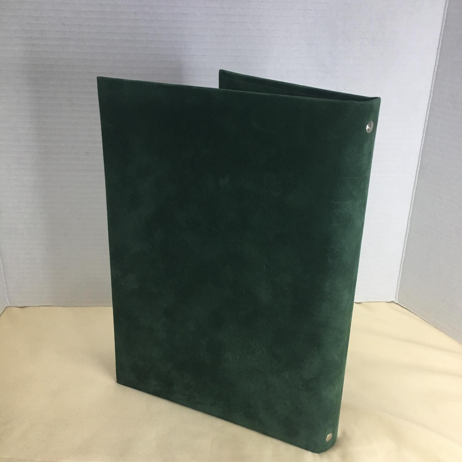 Green Velvet Funeral Guest Book Tree of Life 6 Ring Memorial Register