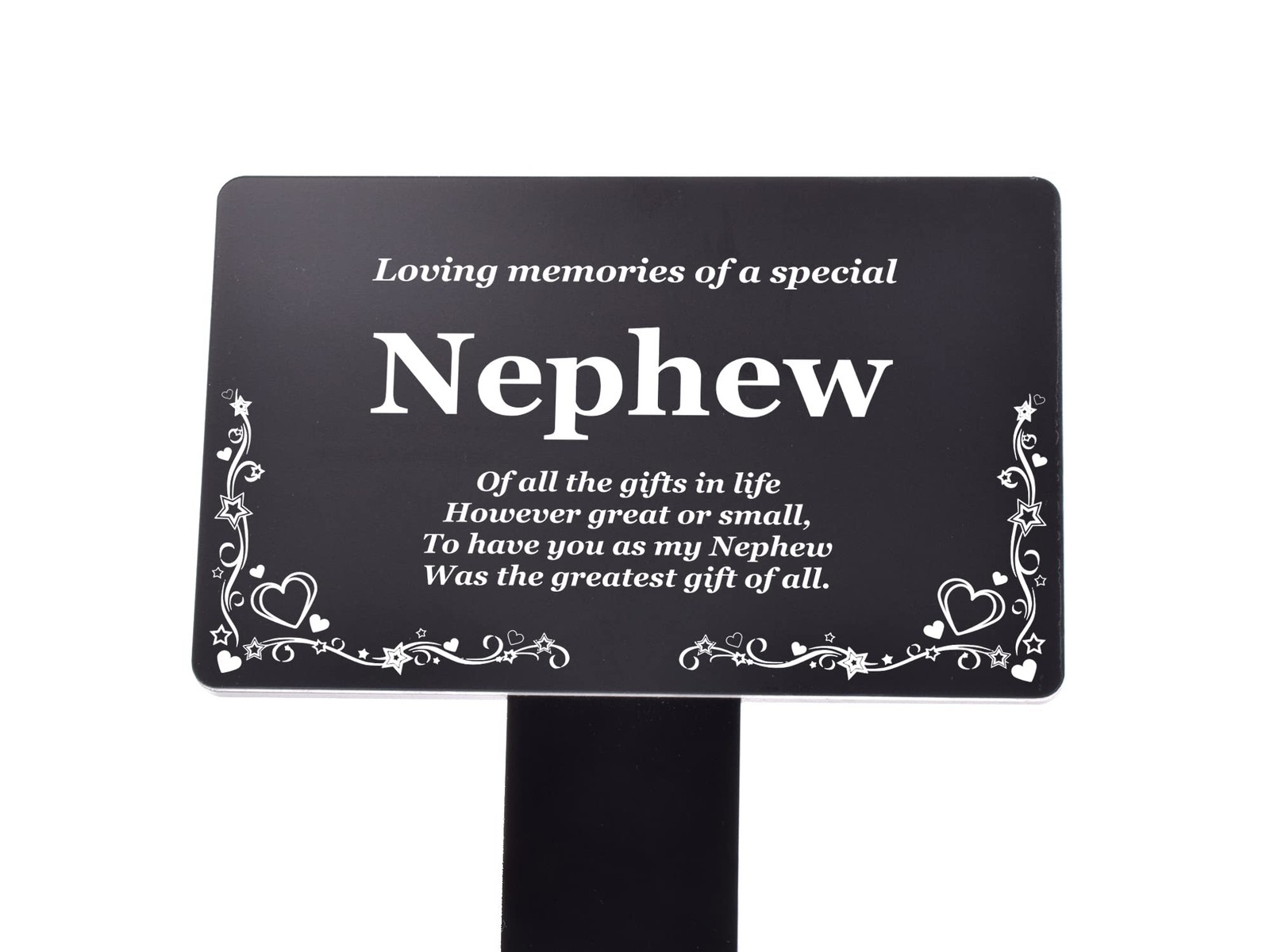 Origin Nephew Memorial Stake – Engraved with Poem (Gold/Silver/Copper or Blac…